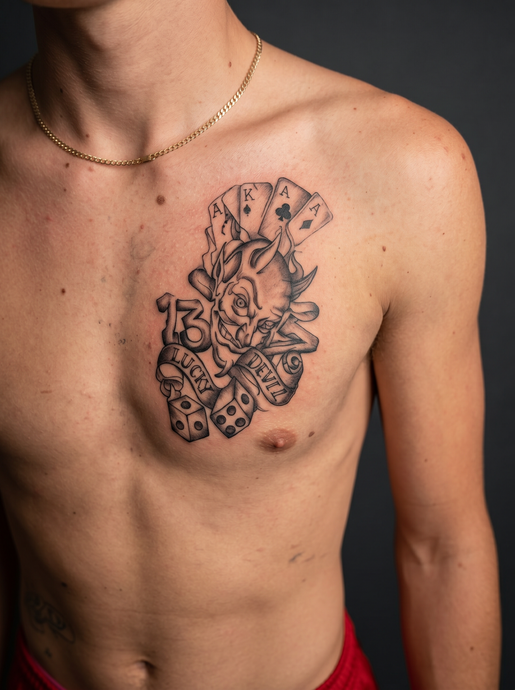 Lucky Devil — chest piece